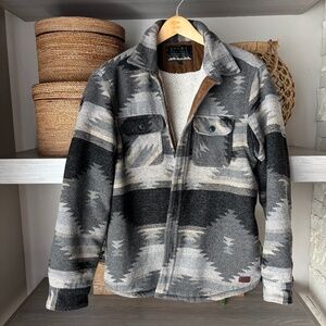 Jachs Wool-blend Aztec Collared Jacket w/Sherpa Lining